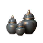 Grey Porcelain Decor Jars Set