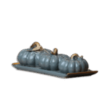 Grey Porcelain Pumpkin Set with Tray