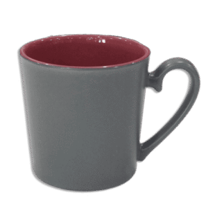 Grey & Red Matt Mug