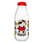 Herevin 1L Decorated Red Milk Bottle