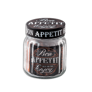 Herevin 1L Ribbed Glass Jar with Lid