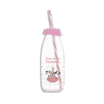 Herevin 500ml Pink Glass Bottle with Straw