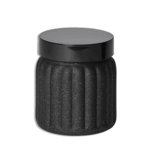 Herevin Black 1L Round Glass Jar