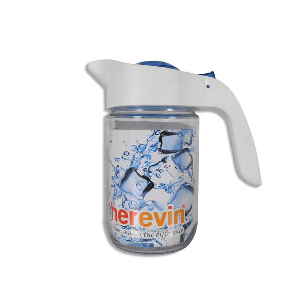 Herevin Blue Glass Jug with Lid