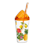 Herevin Fruits with Straw Plastic 660ml Cup