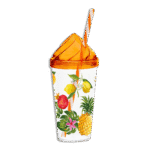 Herevin Fruits with Straw Plastic 660ml Cup