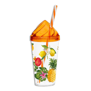 Herevin Fruits with Straw Plastic 660ml Cup