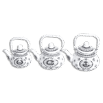 Momaz Black Mandala Design Tea Pots Set