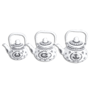 Momaz Black Mandala Design Tea Pots Set