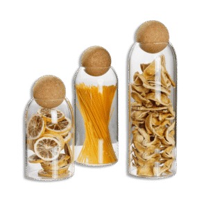 Momaz Glass Jar Set with Ball Shaped Lid
