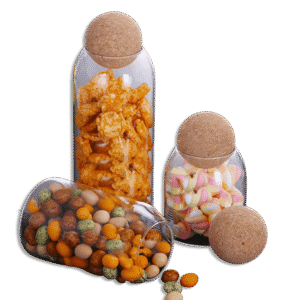 Momaz Glass Jar Set with Ball Shaped Lid (2)