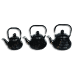 Momaz Set of 3pcs Black Marble Tea Pot Set