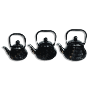 Momaz Set of 3pcs Black Marble Tea Pot Set
