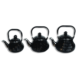 Momaz Set Of 3pcs Black Marble Tea Pot Set