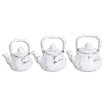 Momaz Set of 3pcs White Marble Tea Pot Set