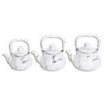 Momaz Set of 3pcs White Marble Tea Pot Set