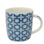 Patterned Blue & White Mug