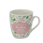 Pink with Flowers Mug