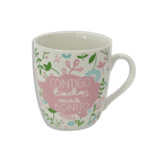Pink with Flowers Mug