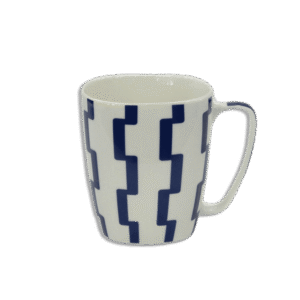 Squared Mug with Blue Design