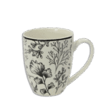 White & Black Flowers Mug