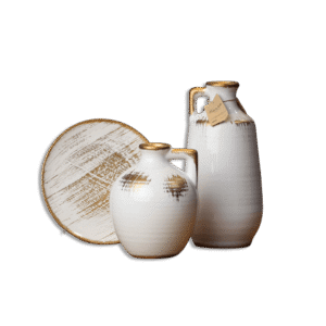 White Porcelain Decor 2 Jugs with Plate