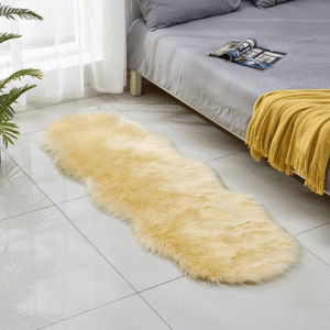 Yellow Cloud Shape 180cmx60cm Fur Rug