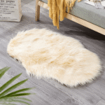 Offwhite Cloud Shaped 90cmx60cm Fur Rug