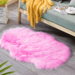 Pink Cloud Shaped 90cmx60cm Fur Rug