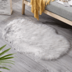 Grey Cloud Shaped 90cmx60cm Fur Rug