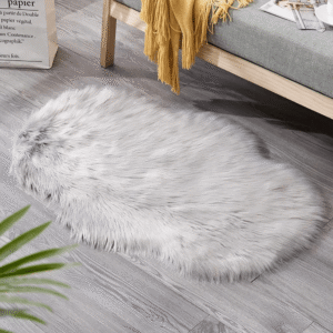 Grey Cloud Shaped 90cmx60cm Fur Rug