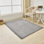 Grey Rectangular Shape 80cmx50cm Soft Fur Rug