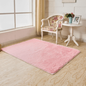 Pink Rectangular Shape 80cmx50cm Soft Fur Rug