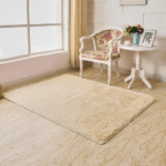 Beige Rectangular Shape 80cmx50cm Soft Fur Rug