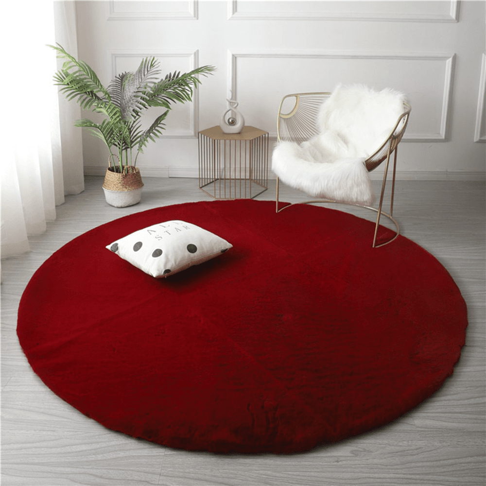 Round Shape Soft Fur Rug (3)