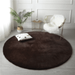 Brown Round Shape Soft 120cm Fur Rug