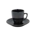Set of 6pcs Dark Brown Coffee Cups with 6 Saucer