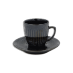 Set of 6pcs Dark Brown Coffee Cups with 6 Saucer