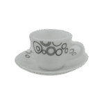 Set of 6pcs White Coffee Cups & Black Design with 6 Saucers
