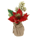 Christmas Glitter Flower Pot Decor 24cm