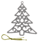 Christmas Silver Glitter Tree For Tree Decoration 2pcs