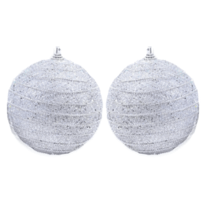 Christmas Striped Ball Tree Decoration Set of 2pcs