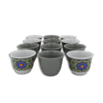 Momaz Set of 12pcs Mandala Grey Coffee Cups