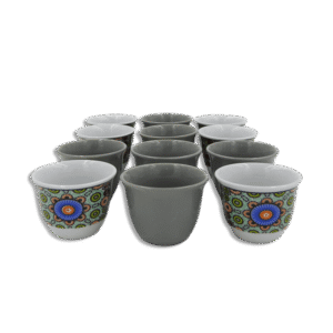 Momaz Set of 12pcs Mandala Grey Coffee Cups