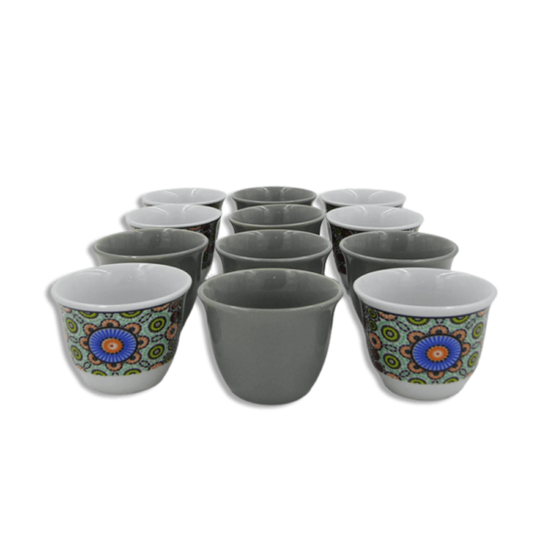 Momaz set of 12pcs mandela grey coffee cups