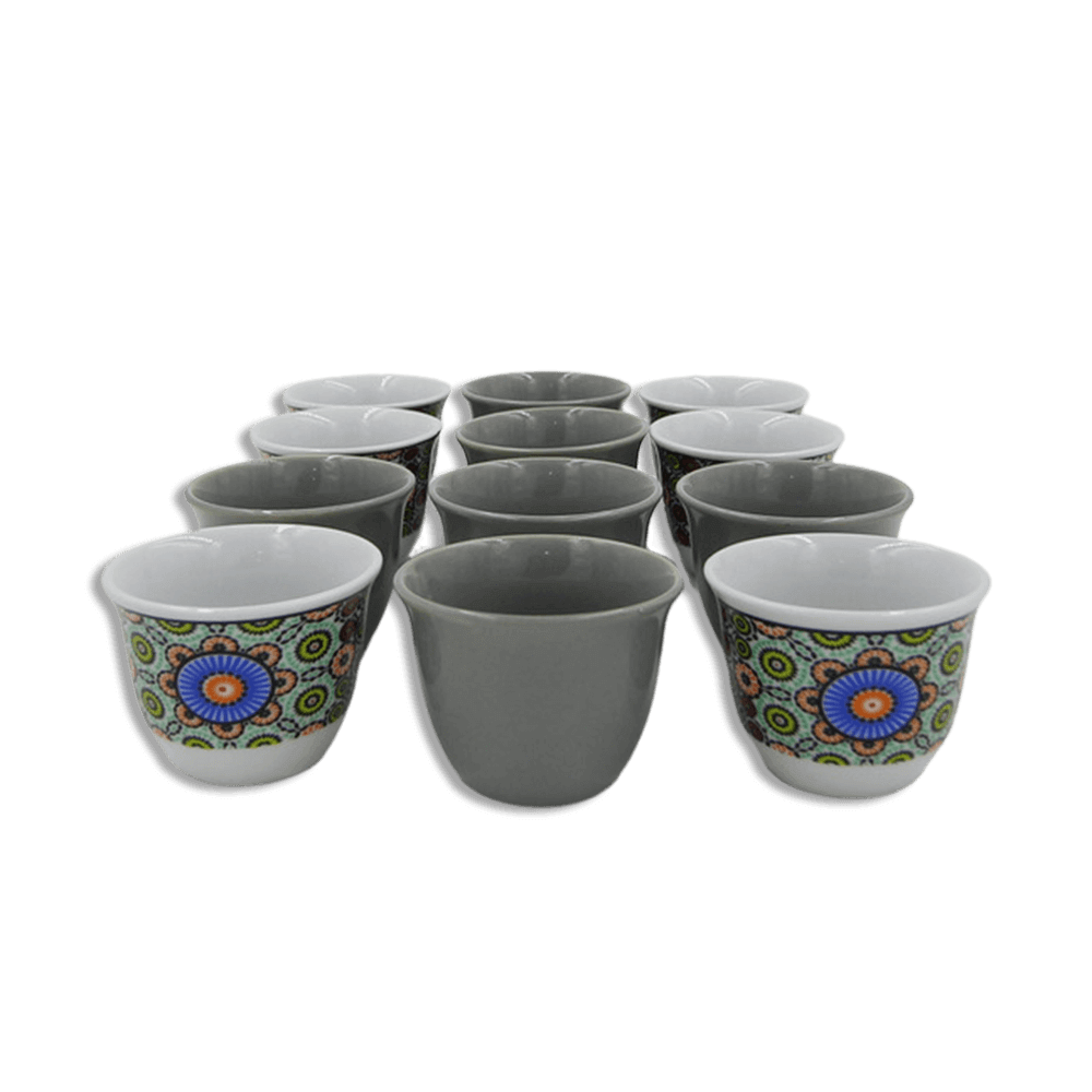 Momaz Set of 12pcs Mandela Grey Coffee Cups