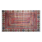 Turkish Colored Carpet with Circles Frame 6 sizes