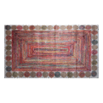 Turkish Colored Carpet with Circles Frame 6 sizes