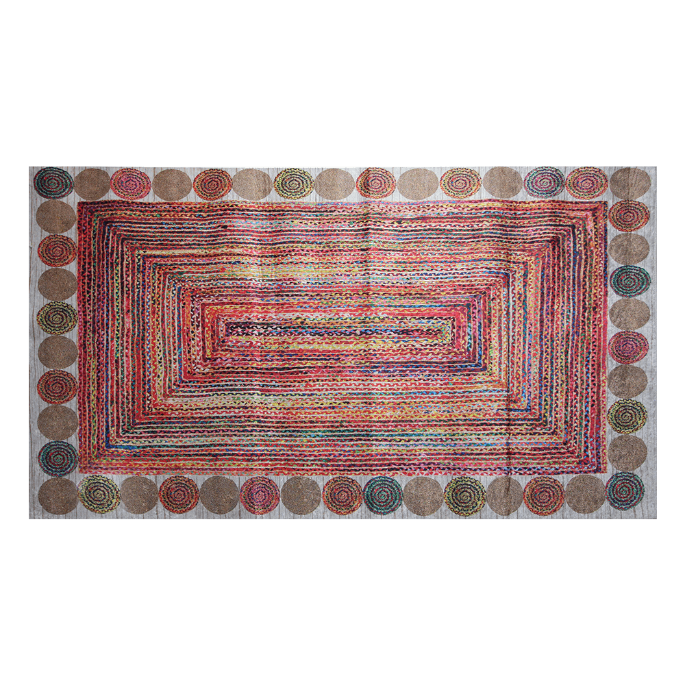 Turkish Colored Carpet with Cirlces Frame (1)