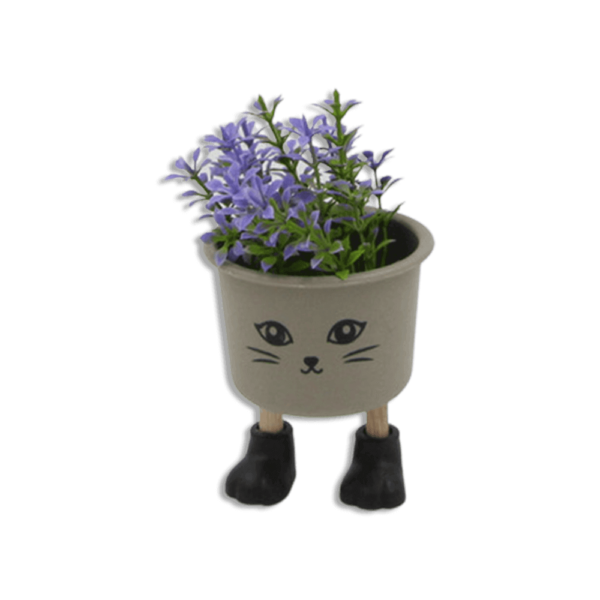 Eva Grey Cute Shape Flower Pot Witth Legs